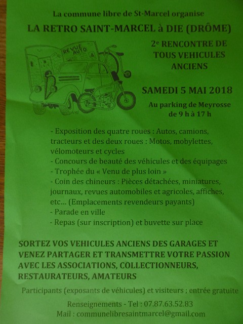 26 - DIE = Rassemblement de véhicules anciens le 5 MAI 2018 24jbbp